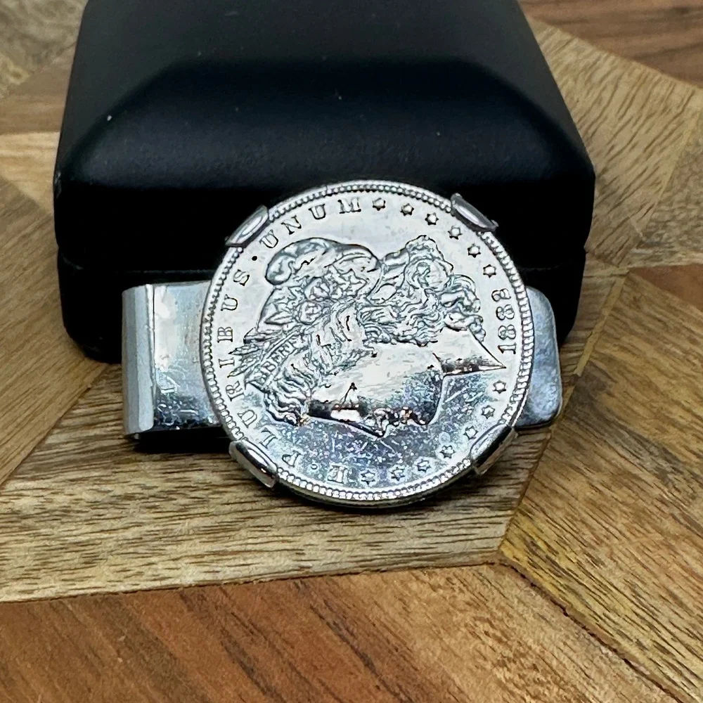 Vintage‎ 1888 Morgan Silver Dollar Pepsi Cola Bottle Cap Money Clip